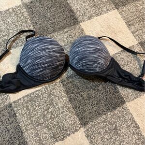 Victoria's Secret Black and Gray Striped Bra